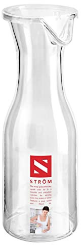 Celino® Plastic Carafe with Lid Pitcher Wine Night Water Juice Jug Decanter 1.1L / 0.5L (1100ml - 40oz)