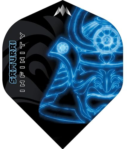 Mission Samurai Infinity Dart Flights | 100 Micron Premium Extra Strong Standard No2 Flight Blue (F4097)