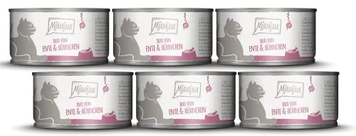 MjAMjAM - Premium Nassfutter für Katzen - DUO von zarter Ente & saftigem Hühnchen an Möhrchen, 6er Pack (6 x 100 g), getreidefrei mit extra viel Fleisch