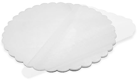 Decoraparty 50 runde Schleier in Blumenform für Konfekt, Durchmesser 24 cm, rund, aus Organza zum Basteln, Taufe, Hochzeit, Kommunion, Zeremonie – Weiß