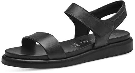 MARCO TOZZI Damen Sandalen flach aus Leder mit Klettverschluss
