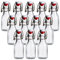 gouveo Lot de 12 bouteilles en verre avec bouchon mécanique – Bouteilles vides de 100 ml à remplir – Bouteille de liqueur décorative (BFR100)