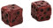 Mrisata 2 Stück Rote Halloween-Skelett-Würfel, Totenkopf-Würfel, Halloween-Würfel, 3D-Skelett-Würfel, Dekorativ, Neuartige Dekorative Mini-Skelett-Gaming-Würfel (A)