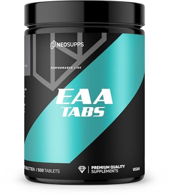 Neosupps EAA Kapseln Geschmacksneutral 500 Stk, Made in Germany, hochdosiert 10.300mg EAAs pro Portion, Hochwertige Essenzielle Aminosäuren für vor & während des Trainings, angereichert mit L-Histidin