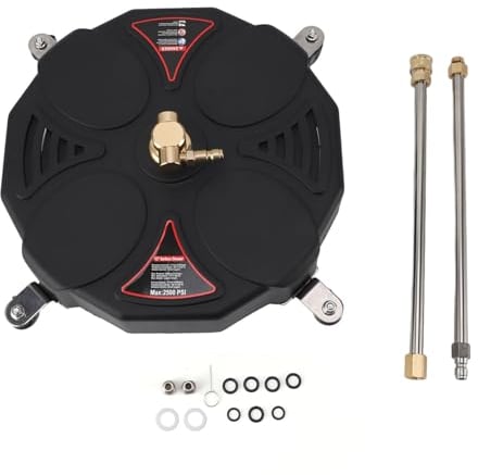 Idropulitrice per Superfici da 13 Pollici, Lavapavimenti Rotonda da 13 Pollici 2500PSI Idropulitrice Ad Alta Pressione con Presa Rapida da 1/4 di Pollice con 4 Ruote