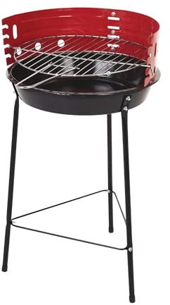 LET'S BBQ Portable Round Charcoal BBQ Grill Set With 4 Adjustable Grill Levels Durable Stand Ash Storage Tray Wind Shield Barbecue Cooking Stove Great For Outdoor Picnic Patio Backyard Camping