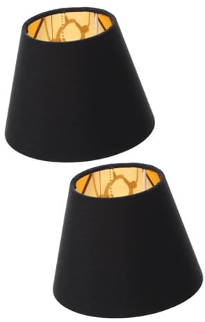 TOPBATHY 2St e14 Lampenschirm aus Stoff Kronleuchterschirme weiße Glühbirnen goldener Kronleuchter schwarzer Kronleuchter E14 Lampenabdeckung Lampenzubehör Mittel Stk
