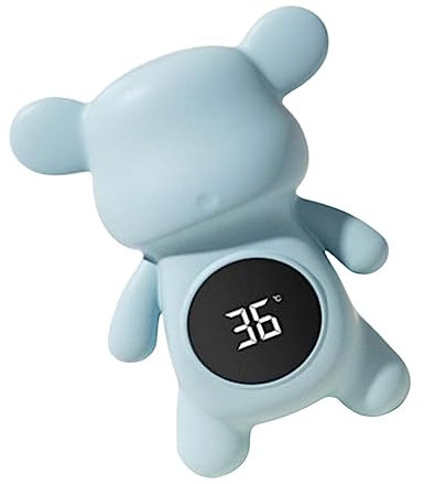 dijiusidy Wasserzähler, elektrisches Messgerät, Babyzubehör, Genauigkeit, wasserdicht, bruchsicher, niedlich aussehendes, selbstklebendes Badezimmer Badewerkzeug, Blauer bär