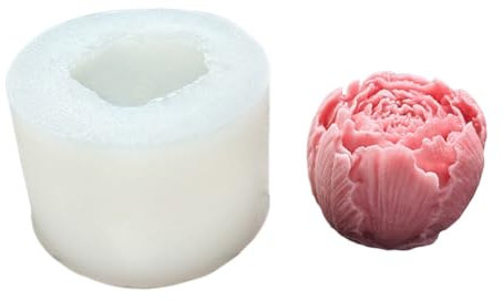 Moule Silicone Bougie 3D Fleurs, Moules de Bougie Rose et de Pivoine Silicone Bougie Verser Moules DIY Moules Fleur à Savon en Silicone pour Cire D'abeille, Aromathérapie, Savon, Chocolat