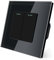 TAWOIA Interruptor de luz de 2 vías, 1 vía, empotrable, 86 x 86 mm, interruptor basculante de cristal, color negro