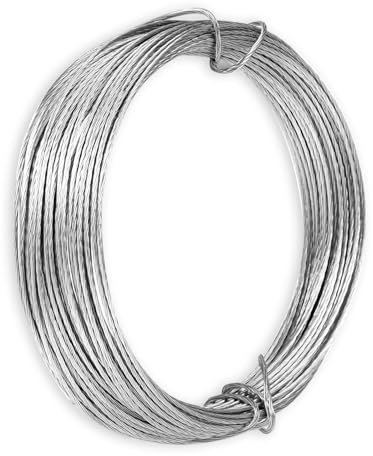 MOZEAT LENS 98 Feet (30m) Picture Hanging Wire Heavy Duty Metal Hanging Wire Metal Wire Photo Frame Hanging Wire for Photo Frame Mirror Artwork Clock, 0.7mm/0.03inch