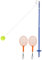 LIFEZEAL Twistball Set, Twist Ball Set mit 2 Schlägern & 1 Ball, Tennis Trainer Spiel Swingball mit 3 höhenverstellbare Stufen, Gartenspiele für Kinder & Erwachsene