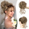 Sofeiyan Haarteil mit Gummiband Gelockt Dutt Haarteil Mit Haaren Hochsteckfrisuren Synthetisch Messy Bun Haar Tousled Updo Haarteile für Frauen Mädchen, Braun Mix Blond