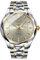 JewelryWe Herrenuhr Edelstahl Uhren Herren: 30m Wasserdicht Kalender Analog Quarz Armbanduhr Männer Gold Silber Edelstahl Armband Lässig Business Uhr mit Grau Zifferblatt und Gold Leuchtzeiger