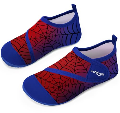 Scarpe da bagno per bambini, scarpe da nuoto, scarpe da acqua, per bambini, per la spiaggia, per la piscina, ragnatela chiusura in velcro, 22/23 EU