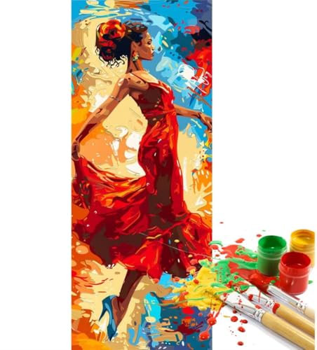 Peinture Numero Adulte Danseuse, Dame Peinture par Numero Adulte Grand Format 150 X 50 cm, DIY Kits de Peinture au Numéro Pigment Acrylique Paint by Numbers Pour Maison Décor Cadeau (Sans Cadre)-YH460