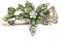 Damen Haarspangen Vintage Strass Blumen Haarklammer Elegantes Haarschmuck Grün