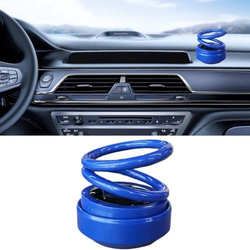 Tragbare Kinetics Molekulare Heizung, Doppel Ring Solar Rotierende Heizung für Auto, Tragbare Aufhängung Auto Aromatherapie Ornament, Kinetik Heizung für Auto Kinetik Molekular (Blau)