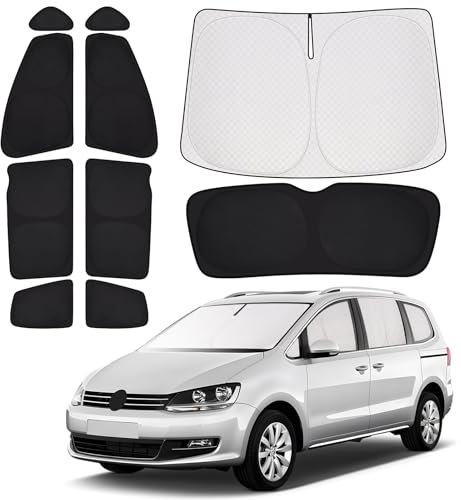 ZATOOTO Sonnenschutz Auto Geeignet für VW Sharan 2010-2020, Sichtschutz Auto für Frontscheibe, Seitenfenster und Heckscheibe, Vollständiger Satz Wärmeisolierung und Privatsphärenschutz