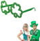 Lizzy 1 x Irish Shamrock Novelty Glasses with Glitter (Adult) | St Patricks Day Glasses Irish Green Clover Costume Accessories Retro Prop for Men Women Party Favors Supplies (1)