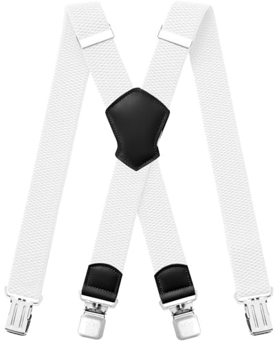 Aonvmdis Hosenträger für Herren 4 starken Clips 4cm breit, X Form elastisch einstellbar Länge für Männer und Damen Overalls Jeans, Arbeitshosen, Jumpsuits