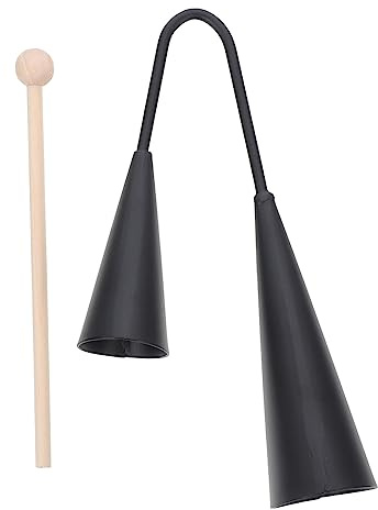 TOYANDONA Percussion-kuhglocke Holz Agogo-glocke Für Junge Mädchen Doppelglocken-instrument Mit Schlägel Klang-glocke Als Musikalisches Für Anfänger Und Profis