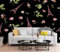 Papier Peint Panoramique Fleur Noire Rose Papier Peint Chambre Fille Enfant Adulte Salon Fond de Télévision Tissu de Soie Tapisserie Murales Papiers Peints Décoratif 150x117.5cm