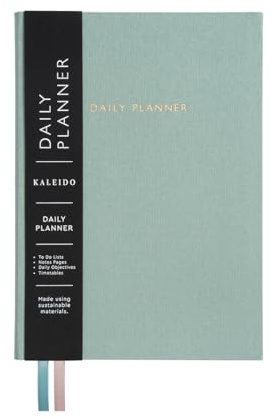 Undated Daily Planner Notebook | To Do Lists Hourly Schedule Note Pages | A5 | Sage