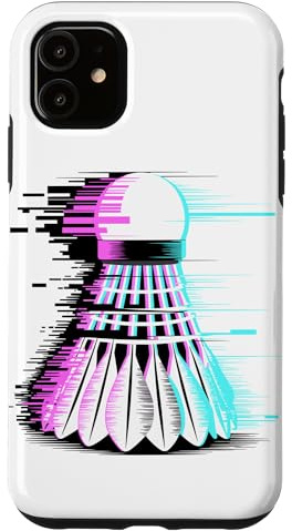 Pixel Glitch Art Badminton Federball Hülle für iPhone 11