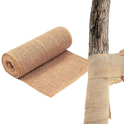 Jute zum Umwickeln von Bäumen, Frostschutzbarriere, Bäume, Schutz gegen Frost, Pflanzen, Winter, Außenbereich, Landschaft, Hochbeet, Gewächshaus, Terrasse,