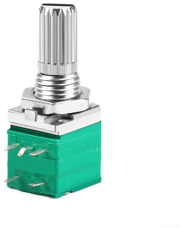 Bulevisiter RV097NS Abgedichtetes Potentiometer, 5 Stück, B1K/5K/10K/20K/50K/100K/500K Ohm mit Schalter, 5-poliger linearer variabler Widerstand für Audio-Lautstärkeregler, kompatibel (5-polig B20K)