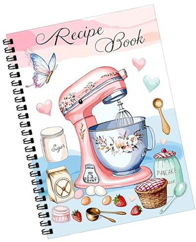 Kochbuch in : Familienrezeptbuch mit 100 Blättern, Spiral-Tagebuch mit handschriftlichem Planer, leeres Kochbuch (organisiert) zum Schreiben von Backplanung