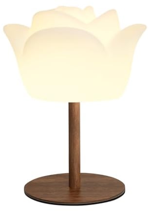 Heromind Kabellose Tischlampe Blumen-Design mit Fernbedienung, IP64 spritzwassergeschützt, Weißlicht bis 130 lm + RGB, 4000mAh Akku, 2 Höhen 27/41cm, stufenlos dimmbar, Timer, für innen & außen