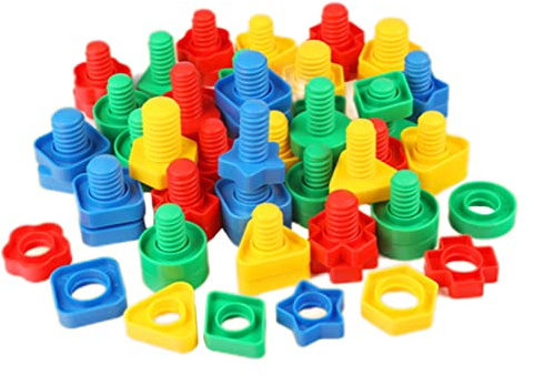 Giocattoli educativi per l'apprendimento, set di giocattoli per dadi per bambini, set di viti per ordinamento dei colori, costruzioni edili per l'apprendimento dei bambini in età prescolare, di b