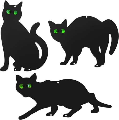 ARATERVIO 3 Stück Katzen-Silhouetten Garten Katzenabwehr Wetterfest Katzenschreck Figuren Vogelabwehr Schädlingsbekämpfung für Garten Haus & Außenbereich Tierfreundliche Abwehr