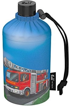 Emil Trinkflasche aus Glas für Mädchen & Jungen isolierte Glasflasche für Schule, Freizeit, Sport: Kinder & Eltern Action 0,3l