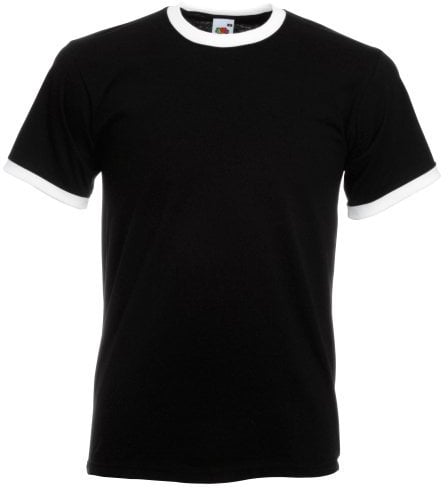 Fruit Of The Loom Herren T-Shirt Gr. S, Schwarz/Weiß