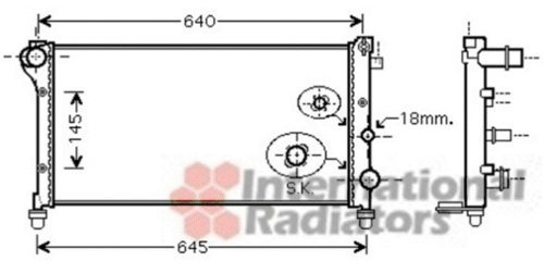 VAN WEZEL Radiatore motore Grupo Rafredamento Radiatore Rafredamento Motore Larghezza della rete 323mm Lunghezza della rete 580mm Profondità della rete 23mm Compatibilità con FIAT PANDA 169 17002379