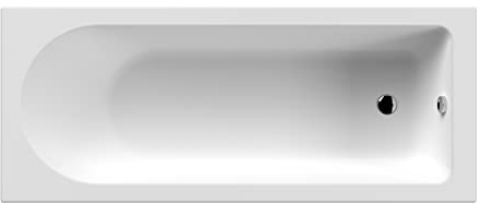 Nuie NBA614 Barmby ǀ Modern Bathroom Single Ended Round Bath, 1800mm x 800mm x 380mm, White, 1800mm x 800mm, 1800 mm x 800 mm
