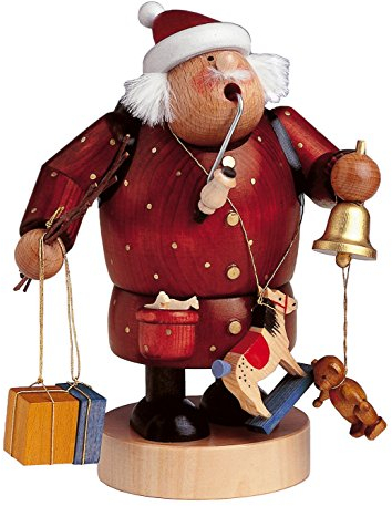 KWO Olbernhau Räuchermann nostalg. Weihnachtsmann, 20 cm, Mehrfarbig, hoch