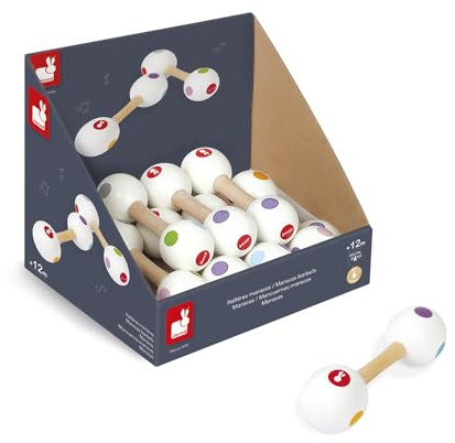 Janod 07610 Confetti Maracas Barbell Musical Toy