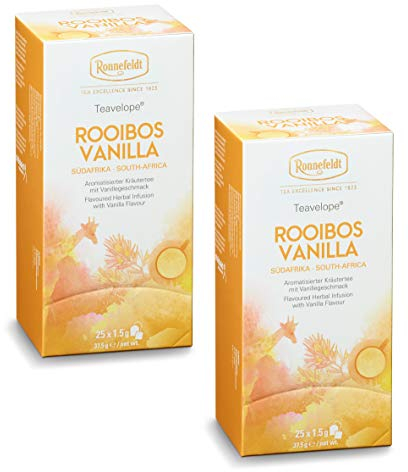 Ronnefeldt-Teavelope -2er Pack- Rooibos Vanilla - Aromatisierter Kräutertee - 2x25x1,5g Teebtl.