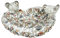 Vogeltränke mit Vögeln 28 cm Stein Mosaik Design wetterfest Magnesia Gartendeko