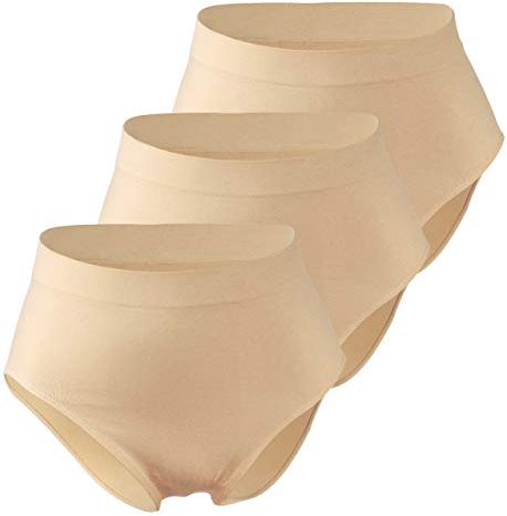 Yenita 3er Pack Microfaser Taillen-Slips Damen Maxi Slip