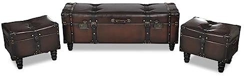 vidaXL Sitztruhen-Set 3 STK. Braun