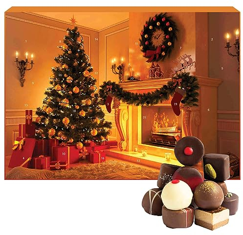 Hallingers New York - Adventskalender Pralinen Geschenk handmade ohne Alkohol aus Edelkakao Schokolade (Box) - Geschenk im Sommer & als perfektes Grillgeschenk | Glückwunsch Chanukka Freundschaft Gene