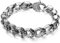 JewelryWe Schmuck Herren Armband, Retro Gotik Biker Totenkopf Schädel Armreif Armkette, Edelstahl, Schwarz Silber
