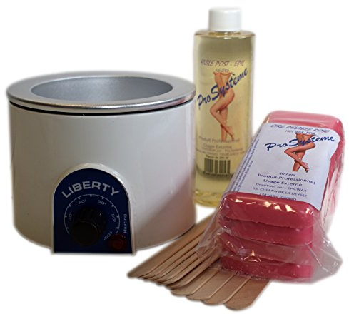 EPILWAX S.A.S - KIT SCALDA CERA - Fornello scaldacera in plastica 400 ml, 400 grs cera rosa econ aggiunta di Biossido di Titanio.