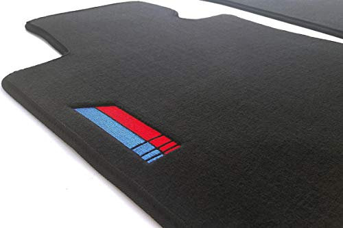 kh Teile Fußmatten für 3er BMW E90 E91 E92 E93 M3 Performance Edition Bestickung (Velours) Automatten Original Qualität 2-teilig Matten Bedruckt Schwarz