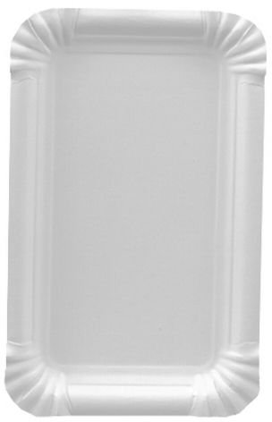 'Assiettes, carton pure rectangulaire blanc 10 cm x 16 cm Lot de 25